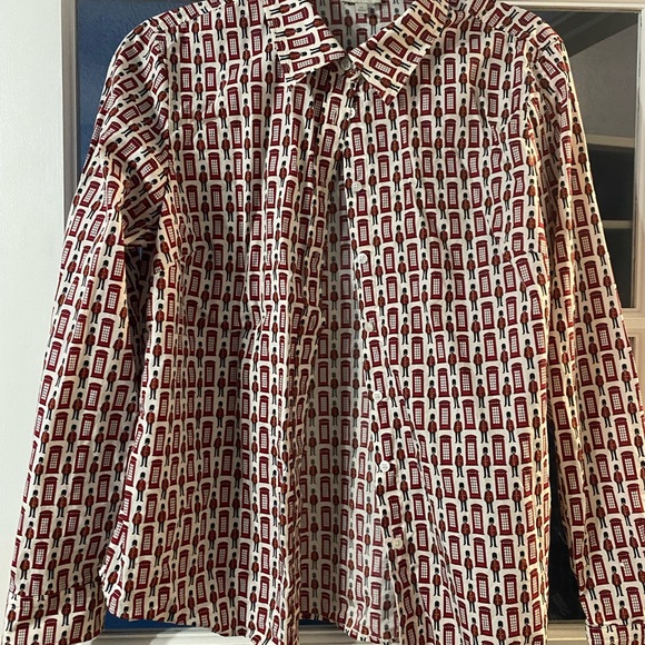 RARE Talbots London British Phone ☎️ Queens 💂‍♀️ Guards Button Down Shirt - Picture 2 of 5